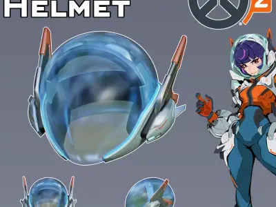 Si Fi Juno Space Ranger Helmet Overwatch 2 3D print model