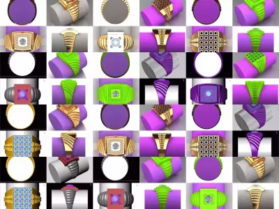 Mens Diamond Rings latest light weight  3D Model Pack