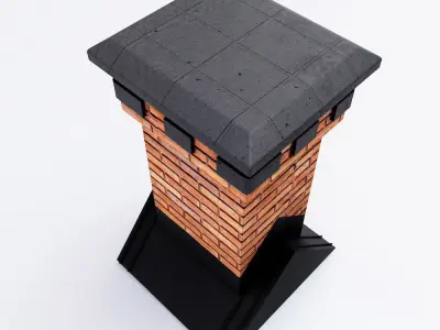 Chimney 3d model brick Low-poly 3D model