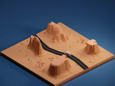 Monument Valley Low-poly 3D model