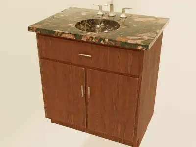 Bathroom Vanity Sink Table 3D model