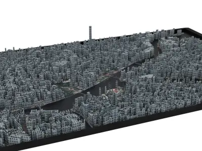 City of Saint-Peterburg Low-poly 3D model