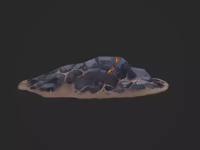 Lava Rocks Volcanic Rocks Set 02 Low-poly 3D model
