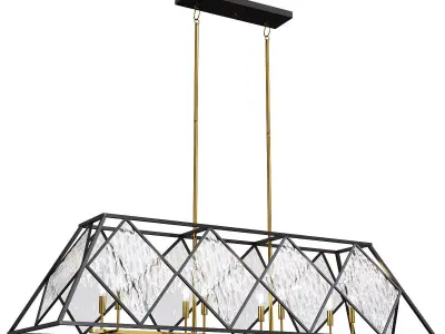 Capella 8 Light Linear Chandelier Low-poly 3D model