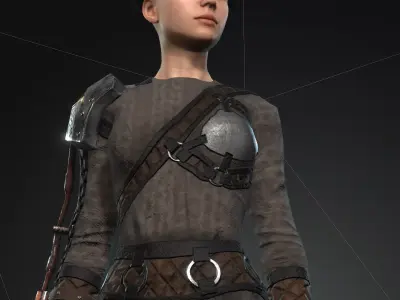 Steampunk rigged character Low-poly 3D model