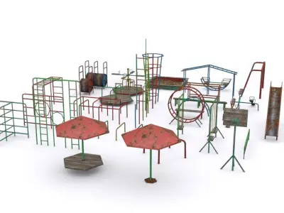 Old playground Low-poly 3D model purchase