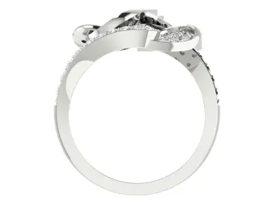 Solitaire Engagement Wedding Women Bypass Ring  3D print model