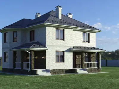house silhouette of at night 3D model