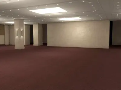 Hotel Conference Hall Low-poly 3D model