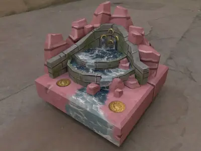 3D Fantasy Fountain Stone 3D model