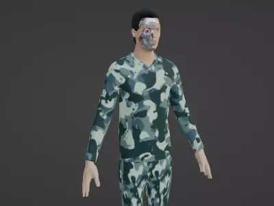 Cyber Soldier - Robot Man Low-poly 3D model