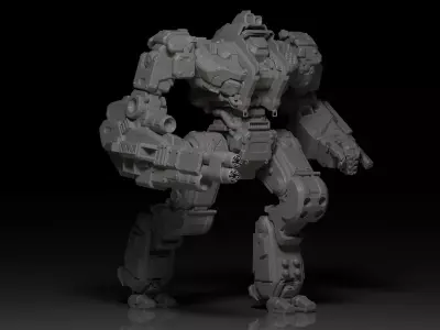 Mecha armored robot 3D print model
