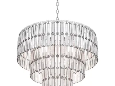 1920s Odeon Chandelier Chrome 60 3D model
