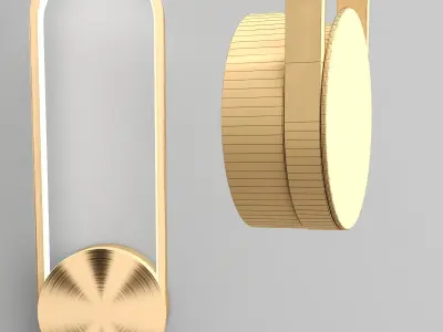 ALONG swivel door handle in gold 3D model