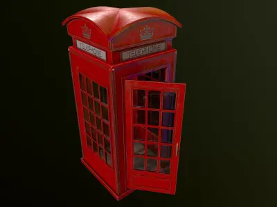 Telephone booth 3D model