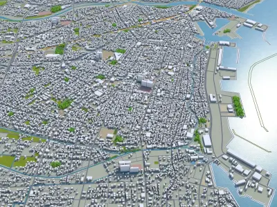 Yaizu Japan 25km Low-poly 3D model