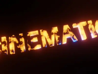 Customizable Sci-fi Animated Flaming Text Low-poly 3D model