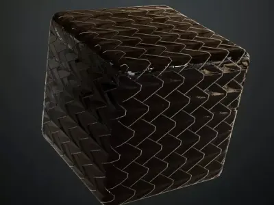 Dark High Gloss Chevron Metal Pattern PBR Seamless Texture