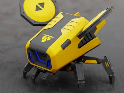 FLY BOT RIGGED 3D model