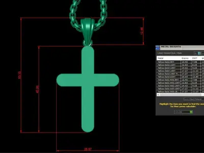 Cross Light Gold 3CP077 3DM STL 3D model
