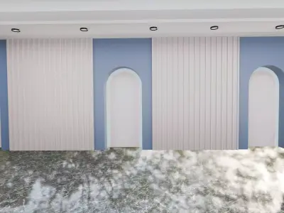 Modern Small Gallery Hall Interior 3D Model Low-poly 3D model