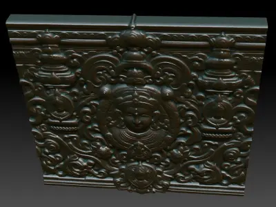 Indian Temple Wall basrelief 06 240613 3D print model