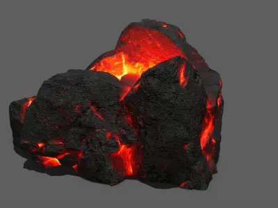 Volcanic Stair Low-poly 3D model