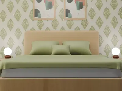 3D Bedroom Interior Free 3D model