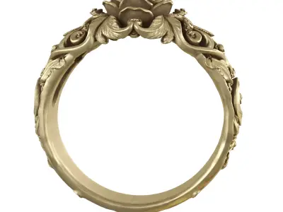 Golden rose Ring 3D print model purchase