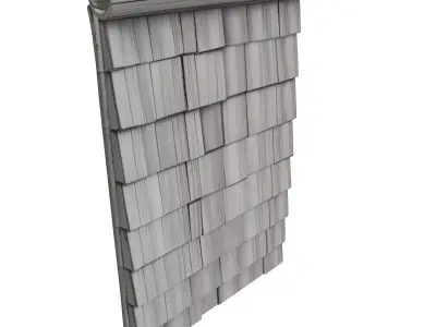 Weathered Modular Wooden Roof Shingles Low-poly 3D model