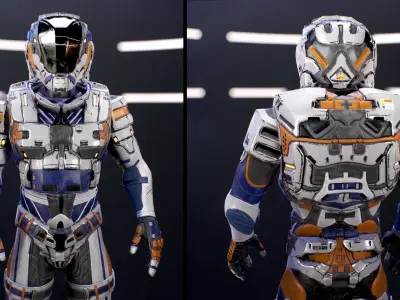 Sci-Fi Armor 6 Low-poly 3D model