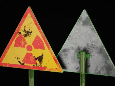Radiation Sign Low-poly 3D model