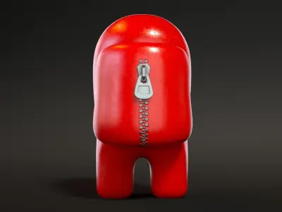 Among Us Red Guy Low-poly 3D model