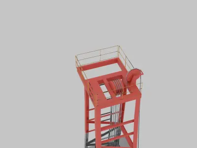 oil and gas land rig Low-poly 3D model