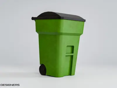 Waste Bin Low-poly 3D model