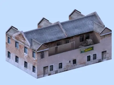 Old houses Low-poly 3D model buy