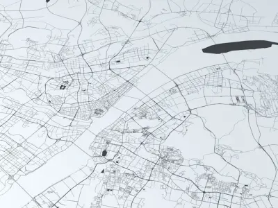 Wuhan Road Network and Streets 3D model