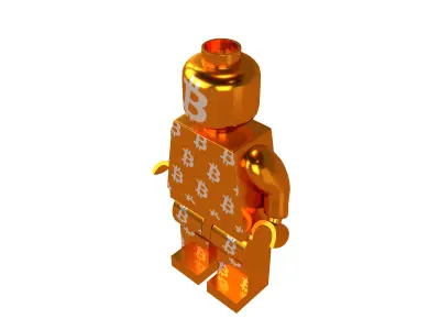 Lego Mini Figure v1 021 Bitcoin Figure Low-poly 3D model