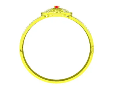 Elegant Round Halo Diamond Ring for Women 6420 3D print model