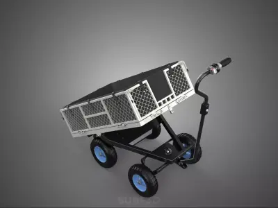 ELECTRIC POWERED UTILITY CART TROLLEY DUMPER TILTING BED WAGON 4 3D model