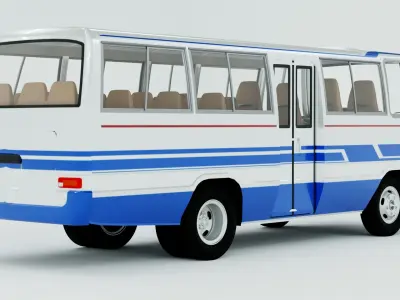 Toyota Coaster First generation 1969 - 1982 Low-poly 3D model