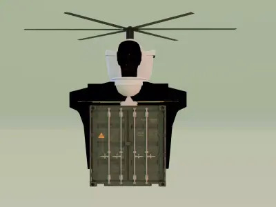 skibidi toilet container 3D model