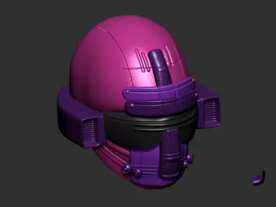 helmet high poly sculpt 3d printable ver 7 3D model 3D model 147