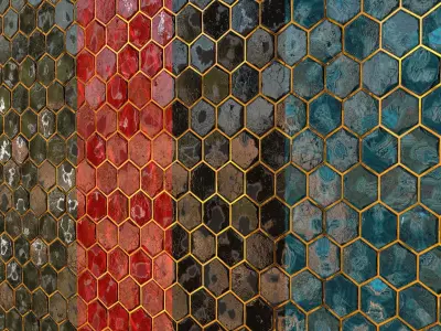 Teal Tile Material 14 - PBR Seamless Textures Texture buy