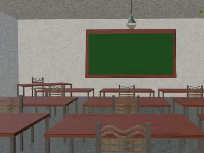 Thematic Lighting Classroom Scene in blender Free 3D model