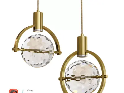 Hanging lamp GOLF Low-poly 3D model