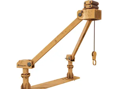 Small Cranes  2 Types Low-poly 3D model