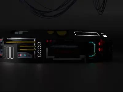 Round Sci-fi spaceship Panel 3D model