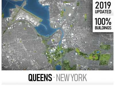 New York - Queens Low-poly 3D model