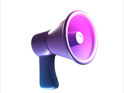 Megaphone icon 3D model